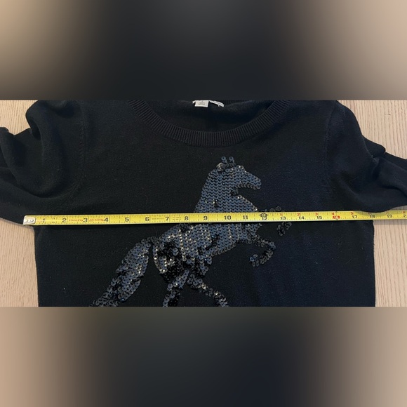 Halogen Sequined Horse Sweater / Black / Size: Small - Picture 8 of 8